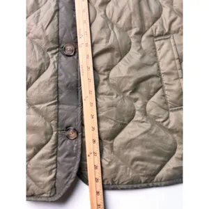 ASOS DESIGN Womens Quilted Vest Olive Green Onion Stitch Button Front Pockets XL thumbnail 6