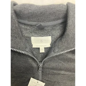 Lou‎ & Grey Signaturesoft Plush Charcoal Quarter Zip Pullover Sweatshirt XS thumbnail 2