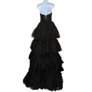 Sherri Hill Black Formal Dress‎ Short Front Long Train Back Size 0 Prom Pageant thumbnail 3