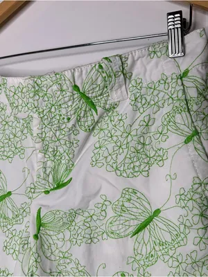 Lilly Pulitzer Green Embroidered Butterfly Print Crop Pants Size 6 thumbnail 5