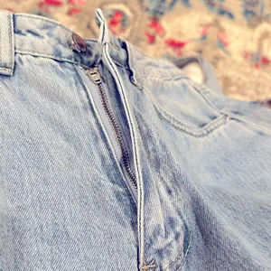 Weworewhat High Rise Slit Hem Denim Light Wash Blue Jeans 25 thumbnail 7