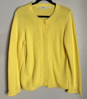 Orvis Womens‎ Medium Yellow Button Front Cardigan Sweater Knit Preppy Career thumbnail 1