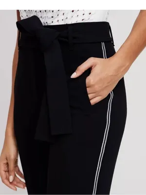 Wilfred Aritzia Black Jallade Belted White Striped Cropped Trousers thumbnail 5