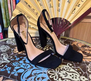 SHELN Black Suede High Heel Sandals Sz: 10 thumbnail 1