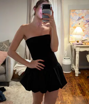 Good Luck Gem Black Bubble Mini Dress thumbnail 4