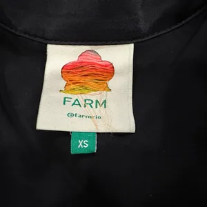 Farm Rio Black Heart Cutout Satin Dress XS thumbnail 6
