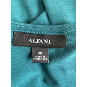 Alfani Womens 3X Teal Green High Low Tunic Top 3/4 Sleeve Scoop Neck Stretch‎ thumbnail 3