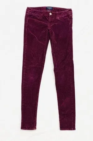American Eagle Outfitters Super Stretch Corduroy Burgundy Purple Jeggings thumbnail 1
