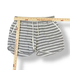 White + Warren Striped Drawstring Shorts Womens Size S‎ Gray White Lounge thumbnail 3