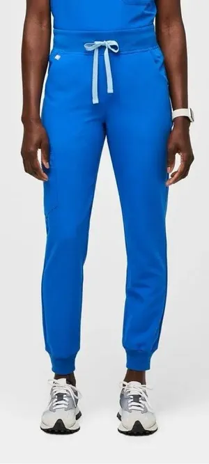 Figs Women’s High Waisted Zamora Jogger Scrub Pants Pull On in Royal Blue MT thumbnail 1