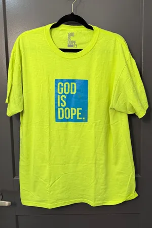 God Is Dope TShirt Yellow Size L thumbnail 1