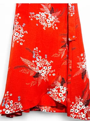 Lulus Women’s All the Sweetness Floral Print Puff Sleeve Midi Wrap Dress Size M thumbnail 12