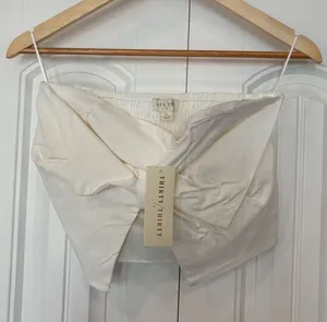 Thirty Thirty White Bow Crop Strapless Tank Size‎ Large thumbnail 1