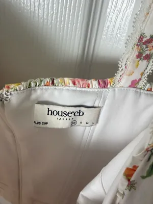 House of CB Rosalee Ivory Meadow Print Cotton Bustier Sundress XS thumbnail 10