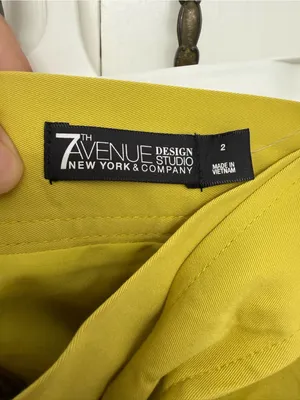New. 7th avenue New York & company mustard yellow skirt size 2 thumbnail 4