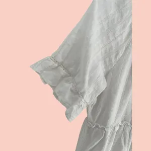 KATE & SAM Tiered Mini Dress Women‎ Size S White Eyelet Ruffle Lace Boho Summer thumbnail 9