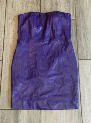 REVOLVE Generation Love Vegan Leather Yazin Mini Dress Purple size XS thumbnail 1