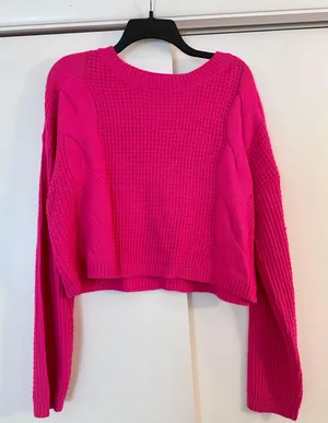 Freshman Hot Pink Cropped Sweater thumbnail 1