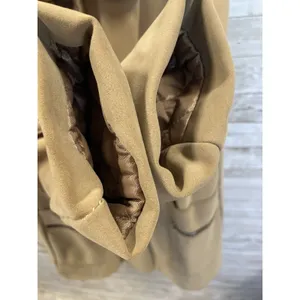 Vintage 60s-70s Womens 18 Coat Mod Tan Faux Suede‎ Peter Pan Collar A-Line USA thumbnail 10