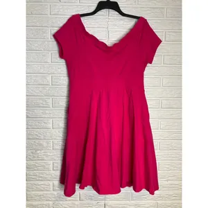 Torrid foxy off the shoulder skater dress‎ pockets hot pink women's size 0/large thumbnail 6