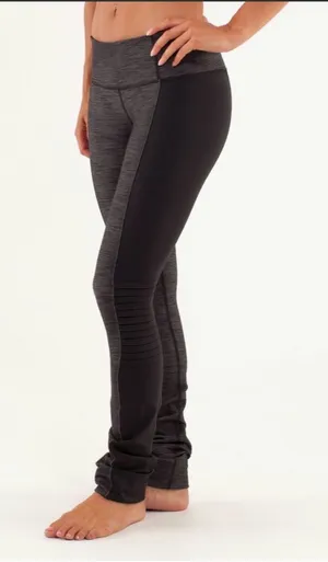 Lululemon Virtue Energy Pant Black Slub Denim/Black Sz 8 Athletic Performance thumbnail 1