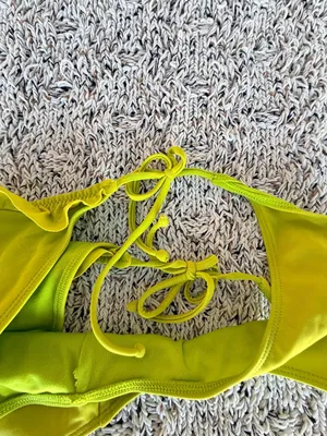 Hollister Lime Green Y2K Low Cut Frill Side-Tie Swim Bottom | Size Medium thumbnail 3