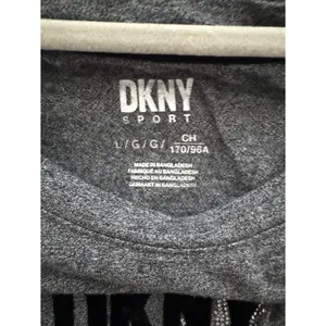 DKNY Heather Gray Logo Tee with Rhinestone Drip thumbnail 3
