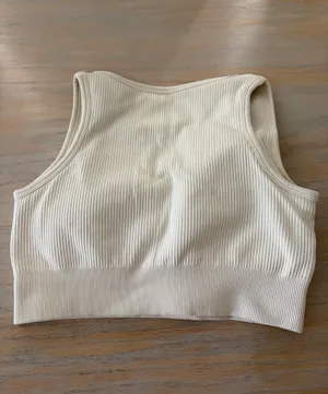 Cream sports bra thumbnail 4