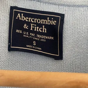 Abercrombie & Fitch Open Front Cardigan With Pockets and Logo Light Blue Size‎ S thumbnail 5