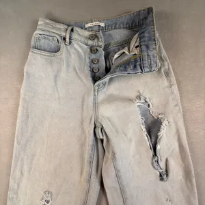 PacSun Womens High Rise Straight Distressed Light Wash Button Fly Jeans Size 24 thumbnail 4
