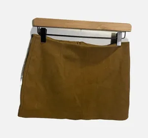 Bershka Mini Skirt Womens S Brown Faux Suede High Waisted Casual Chic thumbnail 1