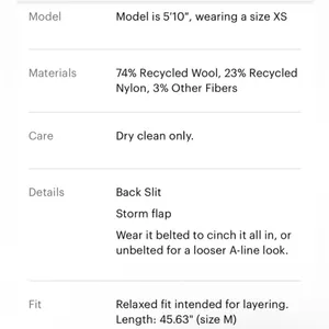 Everlane Italian Rewool trench NEW thumbnail 8