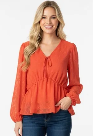 Elizabeth and James tangerine color top size XXlarge thumbnail 1