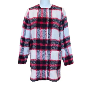 Abercrombie & Fitch Coat Women’s XS Red Plaid Wool Blend Preppy Winter thumbnail 3