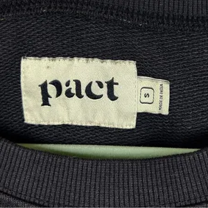 PACT Black Organic Cotton Essential Puff Sleeve Sweatshirt Dress S Pockets thumbnail 3