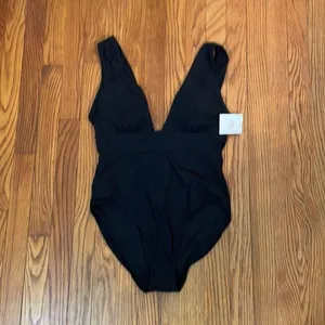 Andie Swim The Mykonos‎ Rib One Piece LT Swimsuit Black size M Tall NWT thumbnail 3