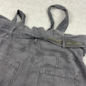 Anthropologie Wanderer Womens 4 Charcoal Gray Linen Paperbag Jogger Pants thumbnail 13