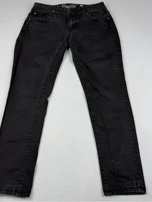 Miss Me Easy Skinny Jeans Womens 27 Black Sequin Bling Y2K Western thumbnail 1