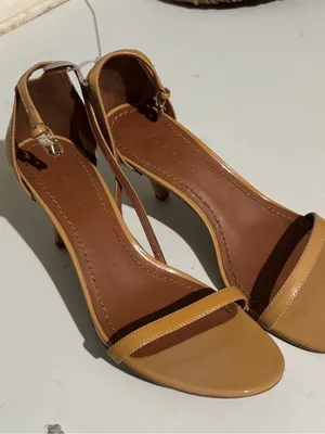 Coach Patent Leather Tan Ankle-Strap Heels thumbnail 9