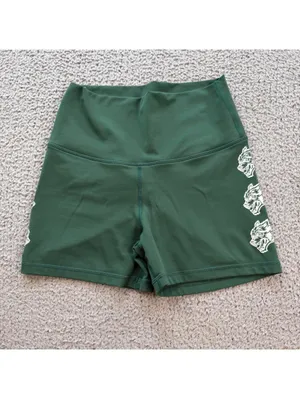 Darc Sport Wolves Womens Shorts 351 of 500 Back Scrunch Green Bodybuilding S Gym thumbnail 2