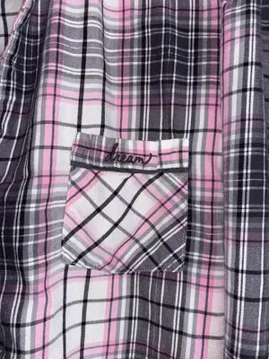 Victorias Secret Pink and Black‎ Sparkle Plaid Pajama Set Womens Medium thumbnail 3