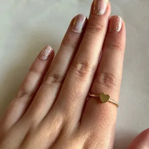 3/$20 Gold Tone Heart Love Patterned Circle Ring Size 6/7 thumbnail 2