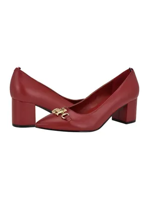NWT Tommy Hilfiger Womens Nanya Block Heel Pumps TWNANYA Red 7.5M thumbnail 6