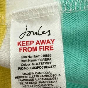 Joules Riviera T-Shirt Dress US 16 Cotton Shift Rainbow Multi Stripe Mini‎ thumbnail 8