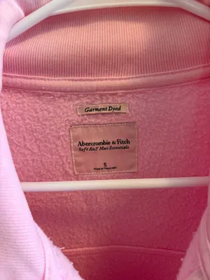 Abercrombie & fitch quarter zip sweatshirt pink thumbnail 2