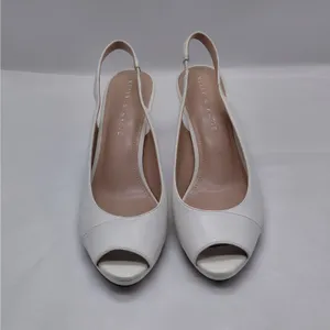 Kelly & Katie Womens Slingback Heels Size 9 White Peep Toe Pumps Bridal Shoes thumbnail 2
