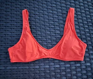 Aerie orange low scoop top Size L Worn a few times Has padding and is double lined Luxtreme buttery material thumbnail 1