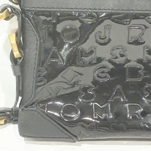 Marc by Marc Jacobs‎ Black Embossed Patent Cow Leather Gold Hardware Crossbody thumbnail 2