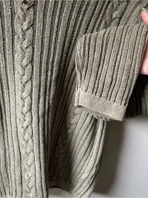 PBJ Blues Army Green 90s Cable Knit Sweater thumbnail 2
