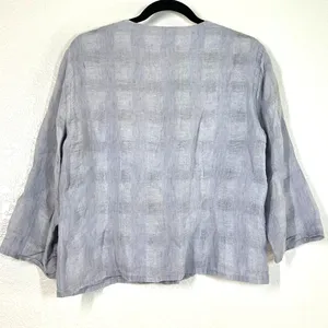 FLAX 100% Linen S top button-down linen jacket relaxed Lagenlook lightweight thumbnail 4